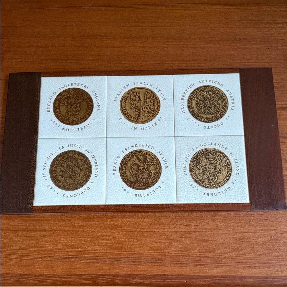Decorative vintage teak ceramic tray serving holidays Display Tray - Picture 3 of 12